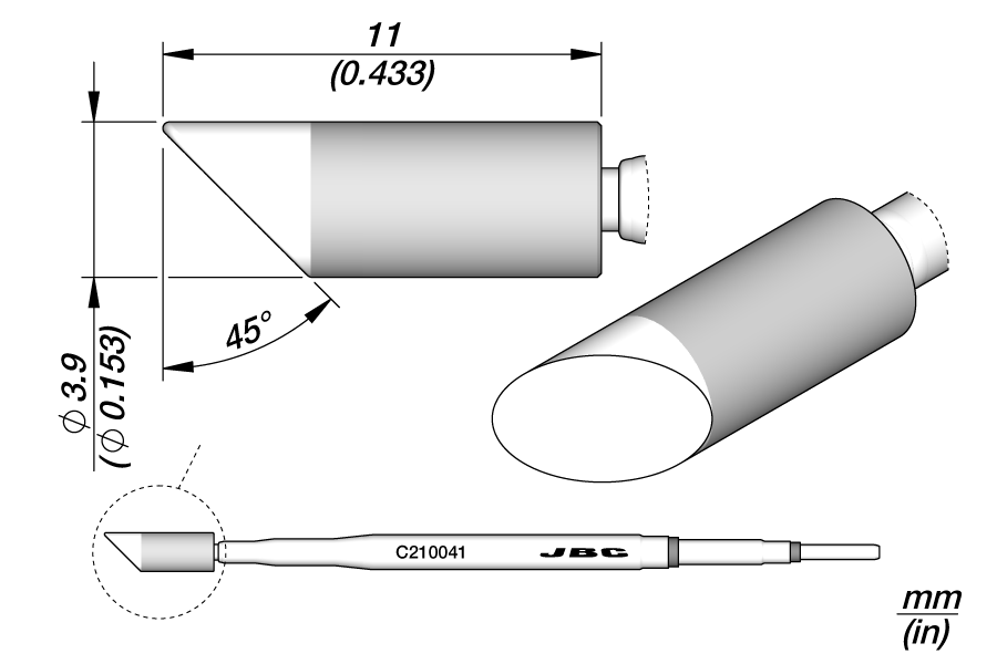 C210041 - Bevel Cartridge Ø 3.9 S2